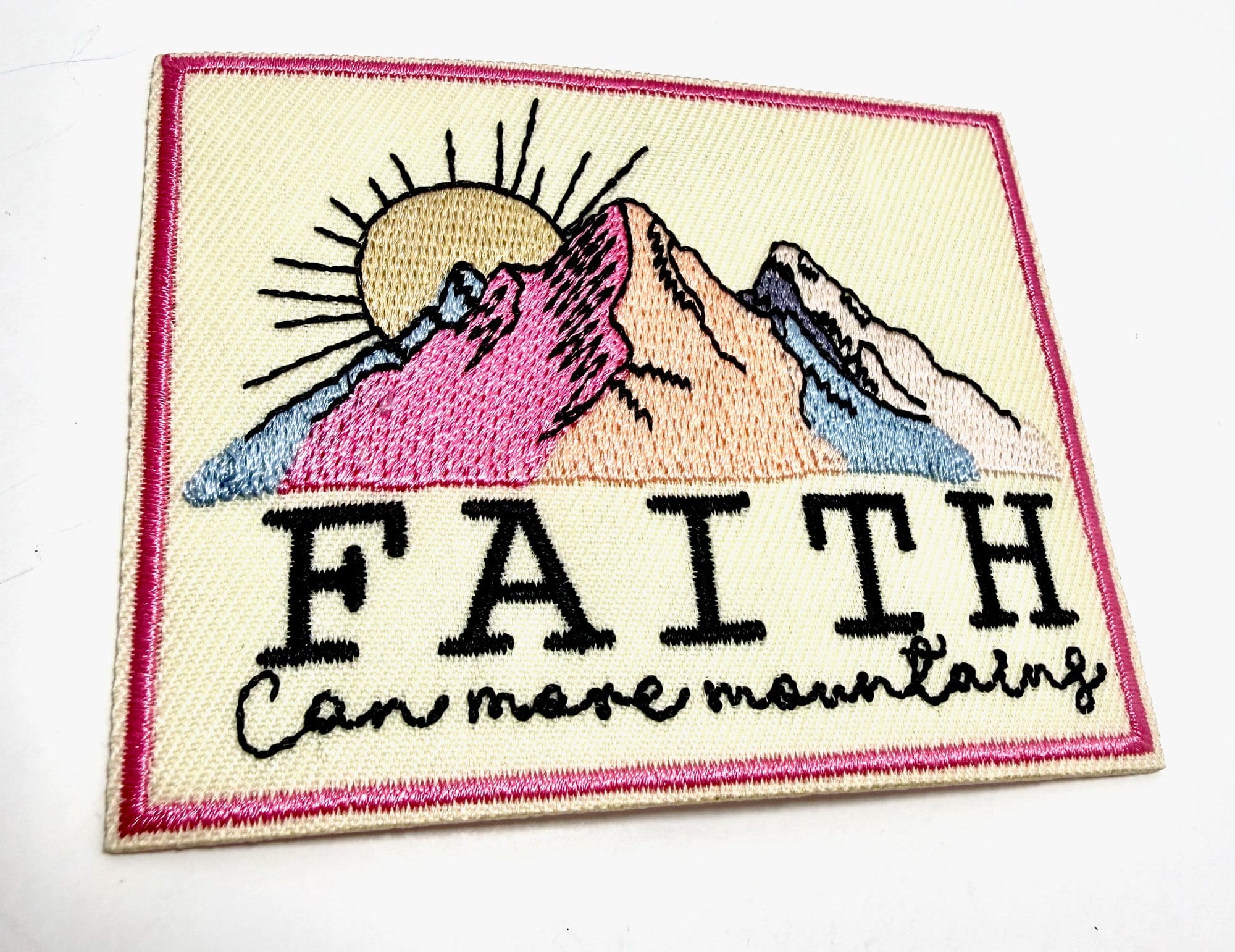 Faith Can Move Mountains Patch | Christian Mountain Patch | Faithfully Rooted Collection