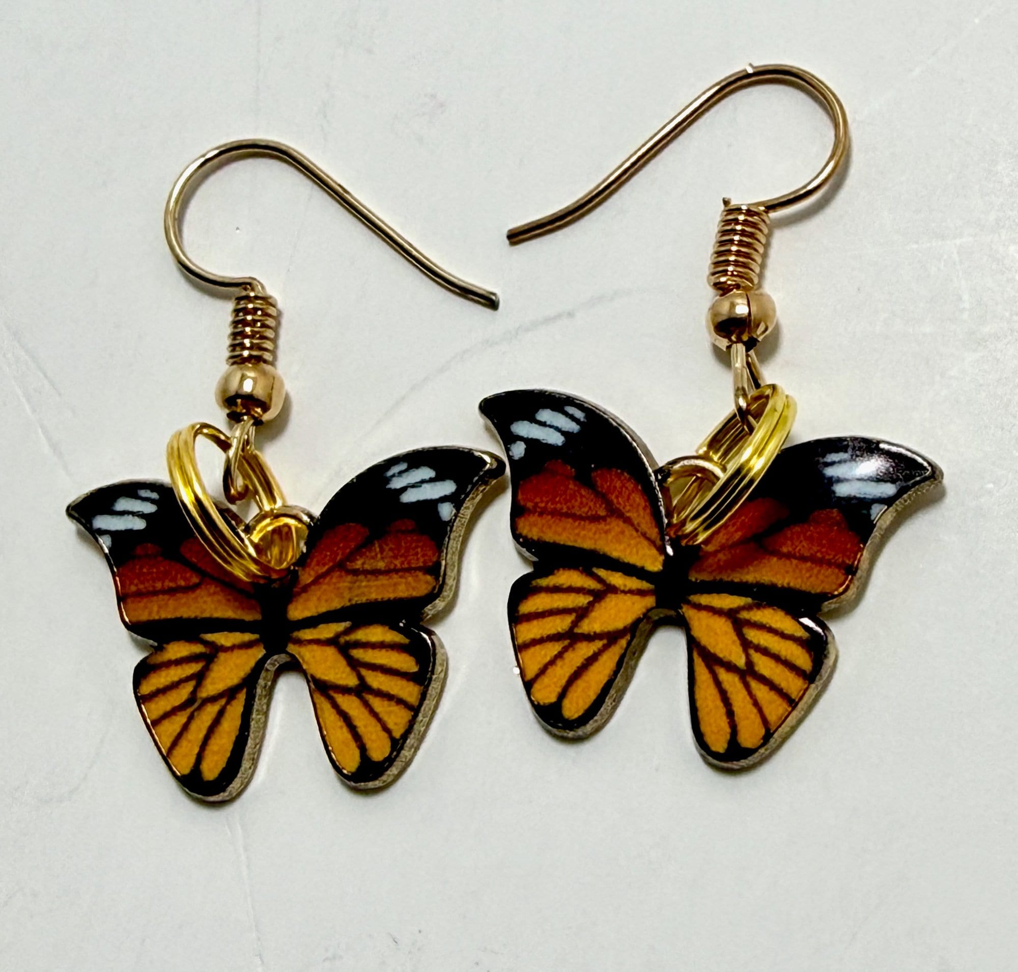 Monarch Butterfly Dangle Earrings — photo 1