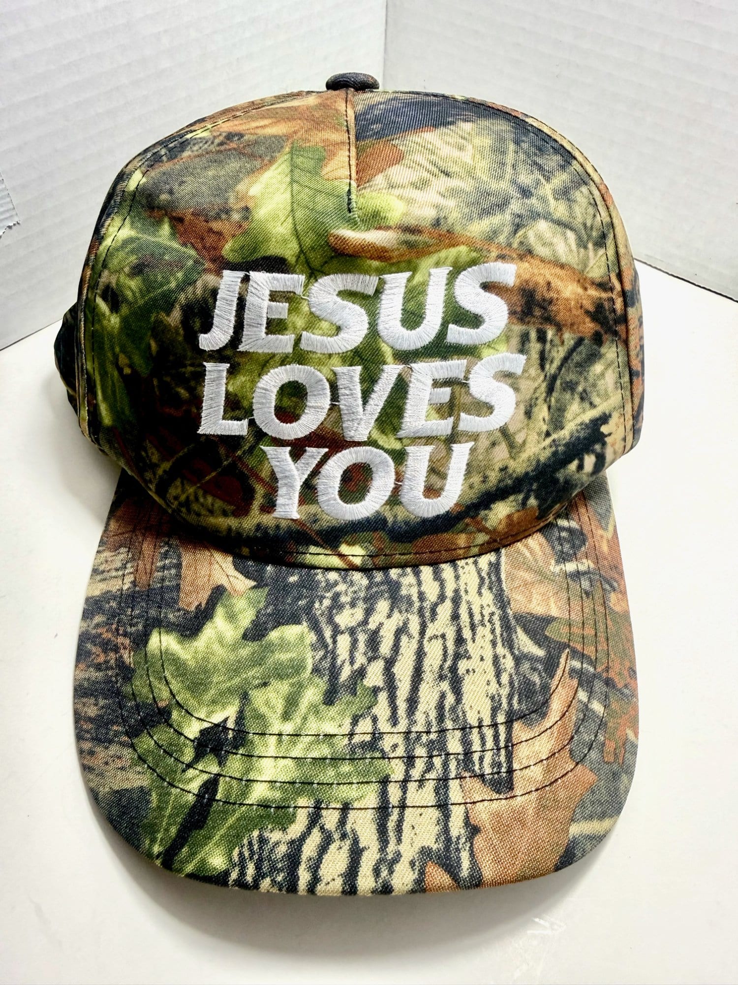 "Jesus Loves You" Camouflage Adjustable Trucker Hat
