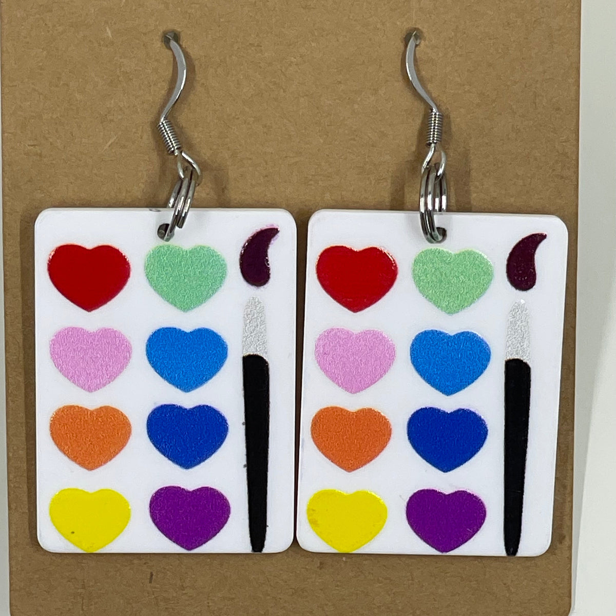 🎨✨ Artist’s Muse Earrings – Acrylic Paint Palette Dangle Drops