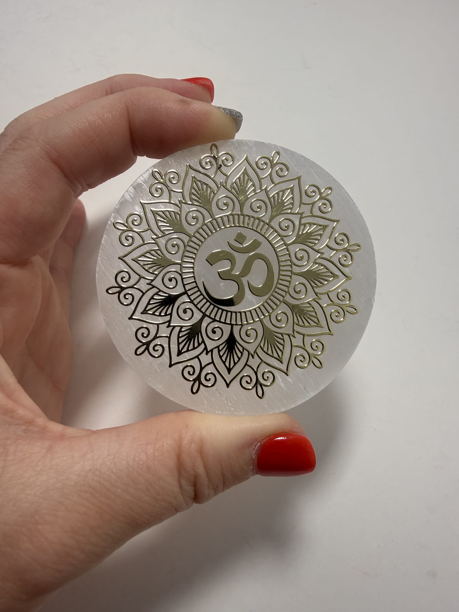 Om Selenite Charging Tray