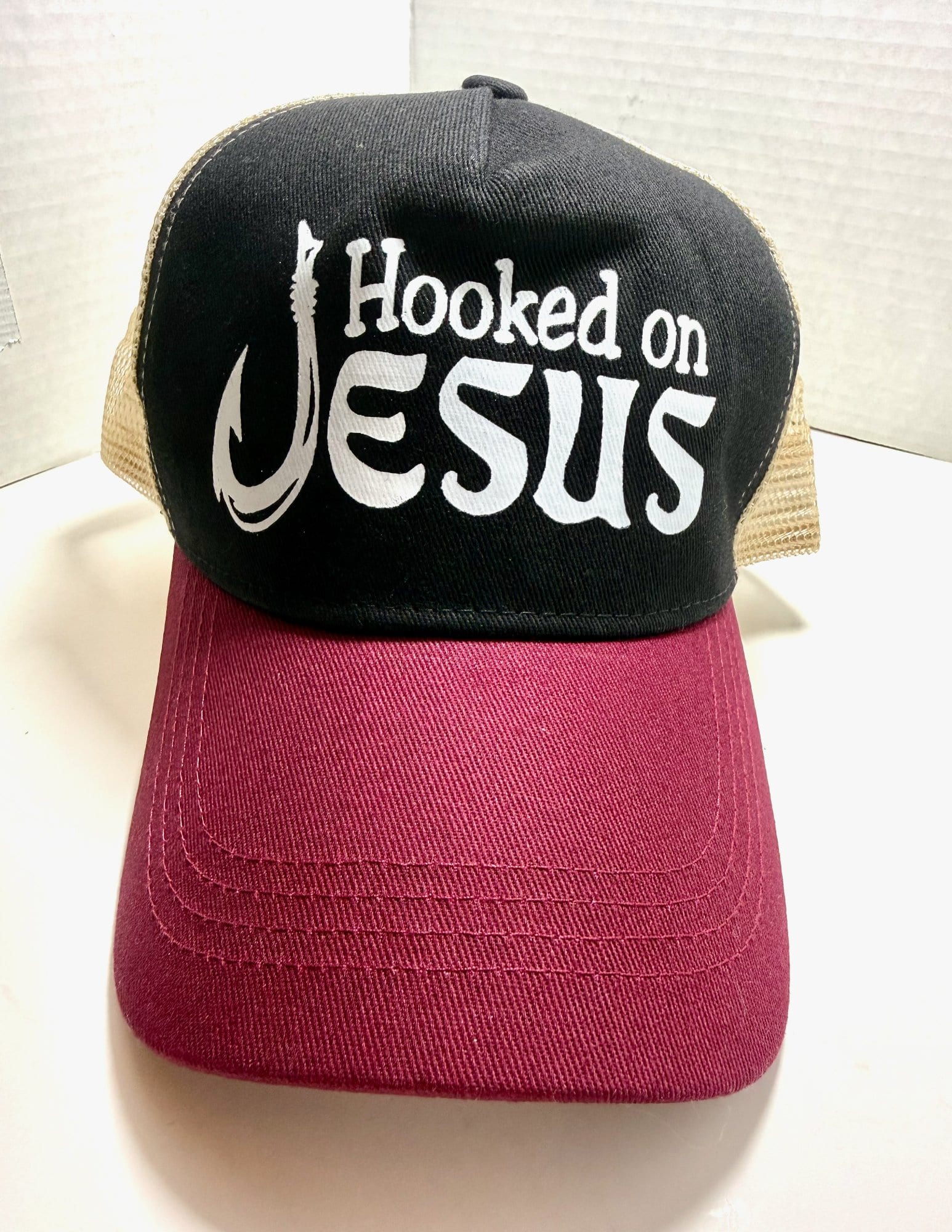 Hooked on Jesus Fishing Hat — Faithfully Rooted Collection